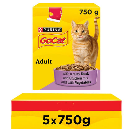 Purina GO-CAT Adult Dry Cat Food – Chicken, Duck, Turkey & Herring Flavours
