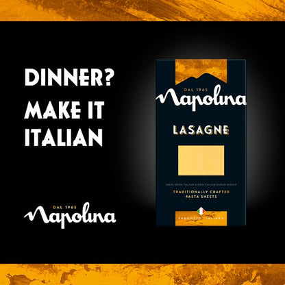 Napolina Lasagne Sheets – Traditionally Crafted Italian Pasta (375g x 9 Pack)