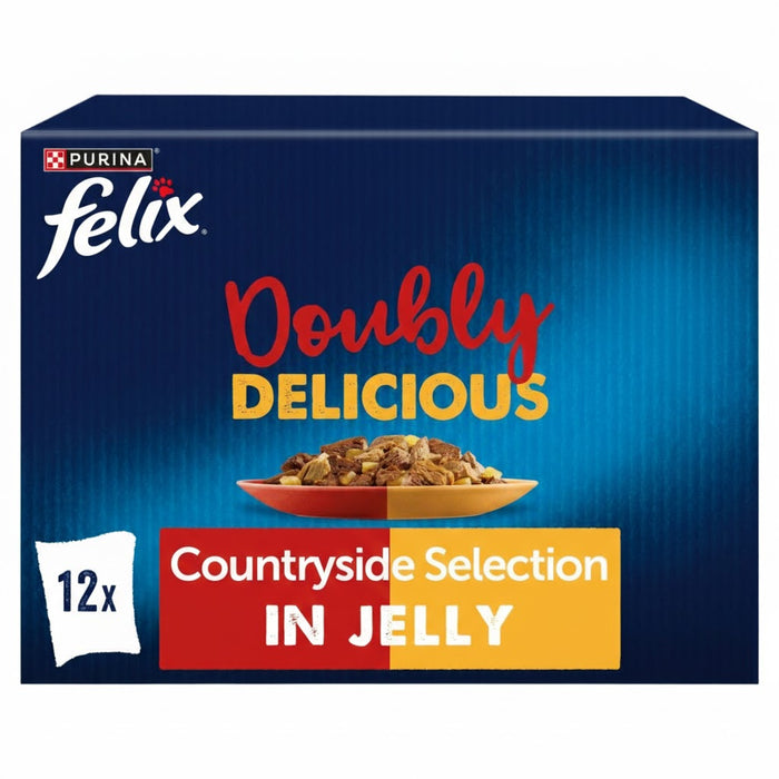 FELIX Doubly Delicious Countryside Selection in Jelly – Wet Cat Food (4 x 12 x 85g)