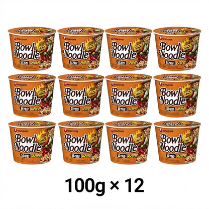 Nongshim Bowl Noodle Instant Soup – Spicy Chicken & Hot & Spicy Flavors (100g)