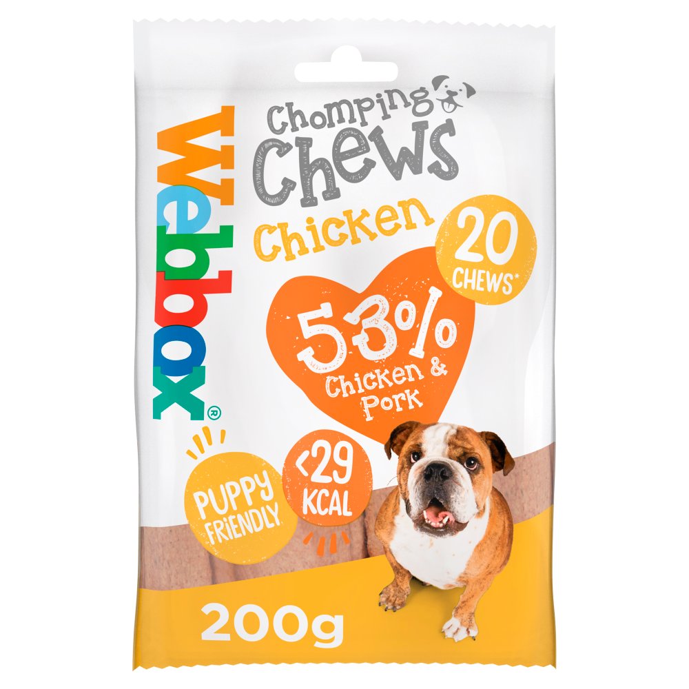 Webbox Chew-it Chews for Dogs (10 x 200g Packs) - Choose Your Flavor: Beef or Chicken