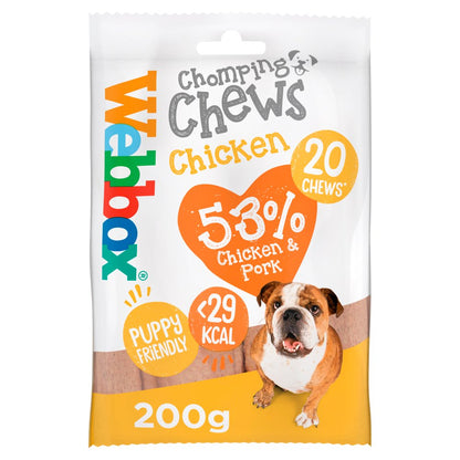 Webbox Chew-it Chews for Dogs (10 x 200g Packs) - Choose Your Flavor: Beef or Chicken