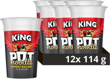 Pot Noodle Instant Noodles – King Size (114g) & Standard (90g) Multipacks (12 Pack)