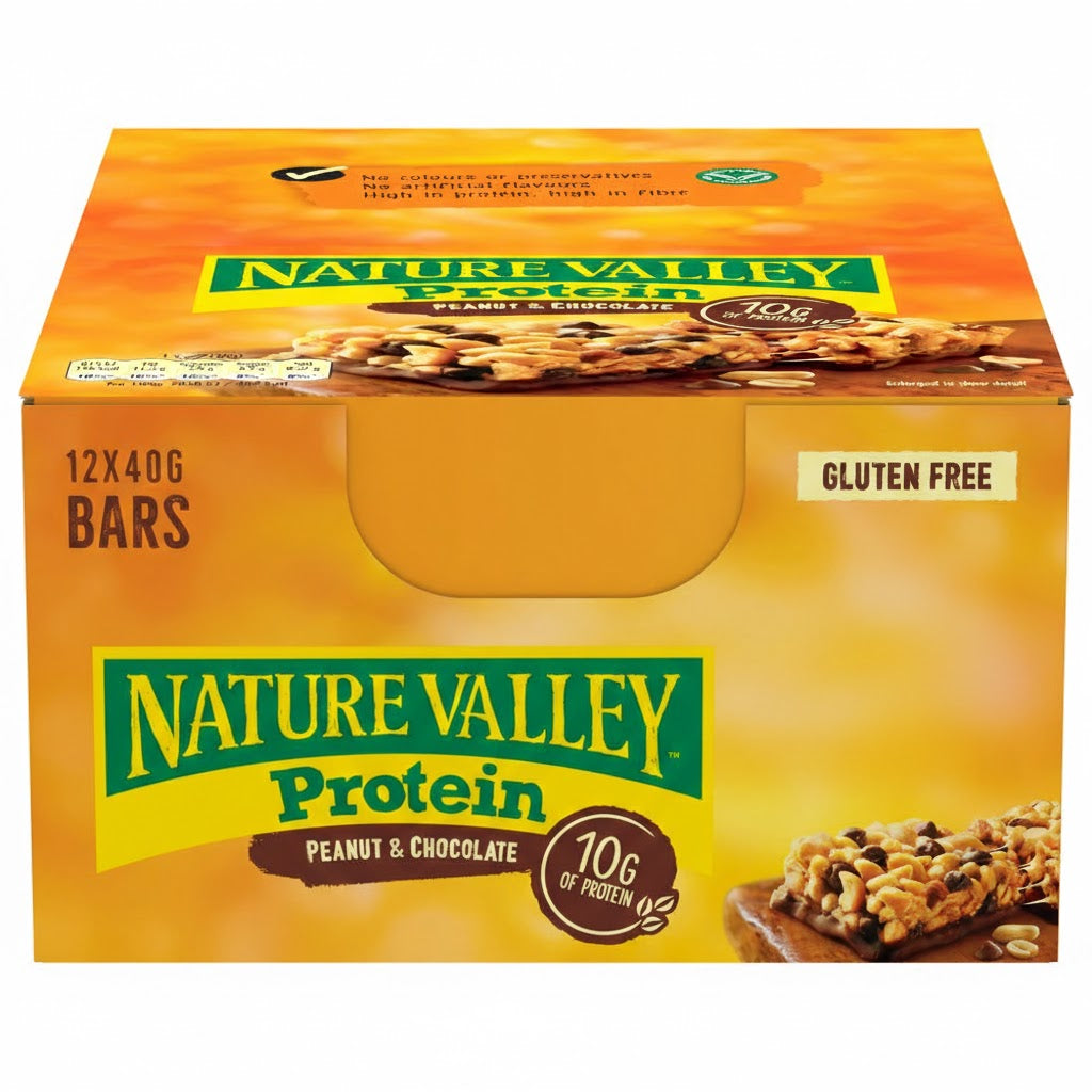 Nature Valley Protein Snack Bars - Peanut & Chocolate or Salted Caramel Nut (12 x 40g)