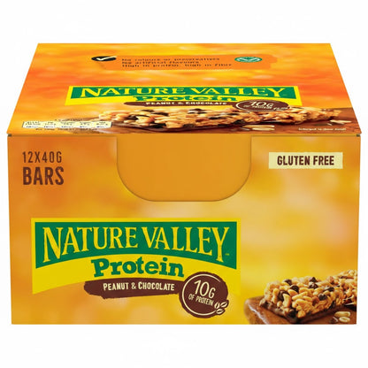 Nature Valley Protein Snack Bars - Peanut & Chocolate or Salted Caramel Nut (12 x 40g)