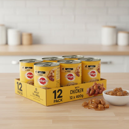 PEDIGREE Adult Wet Dog Food Cans 400g/385g x 12 | Chicken, Beef & Liver