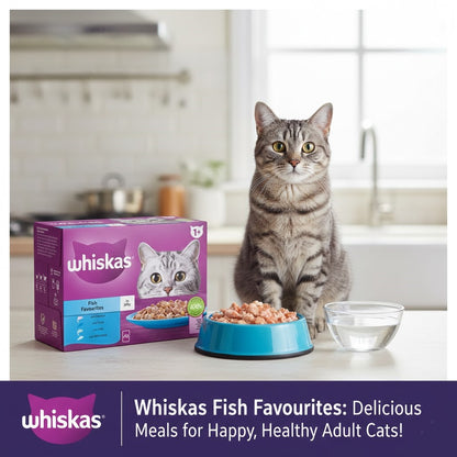 Whiskas 1+ Adult Wet Cat Food Pouches – 4 x 12 x 85g Multi-Pack