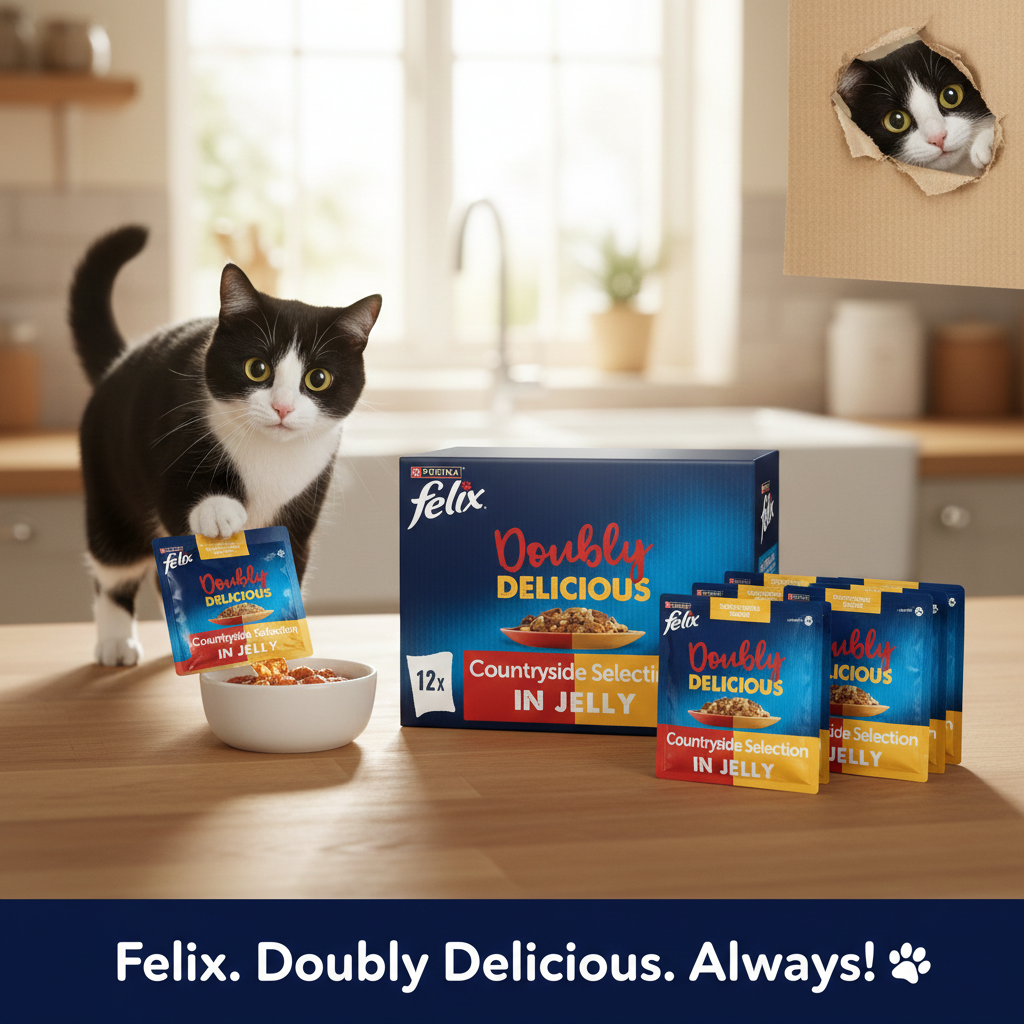 FELIX Doubly Delicious Countryside Selection in Jelly – Wet Cat Food (4 x 12 x 85g)