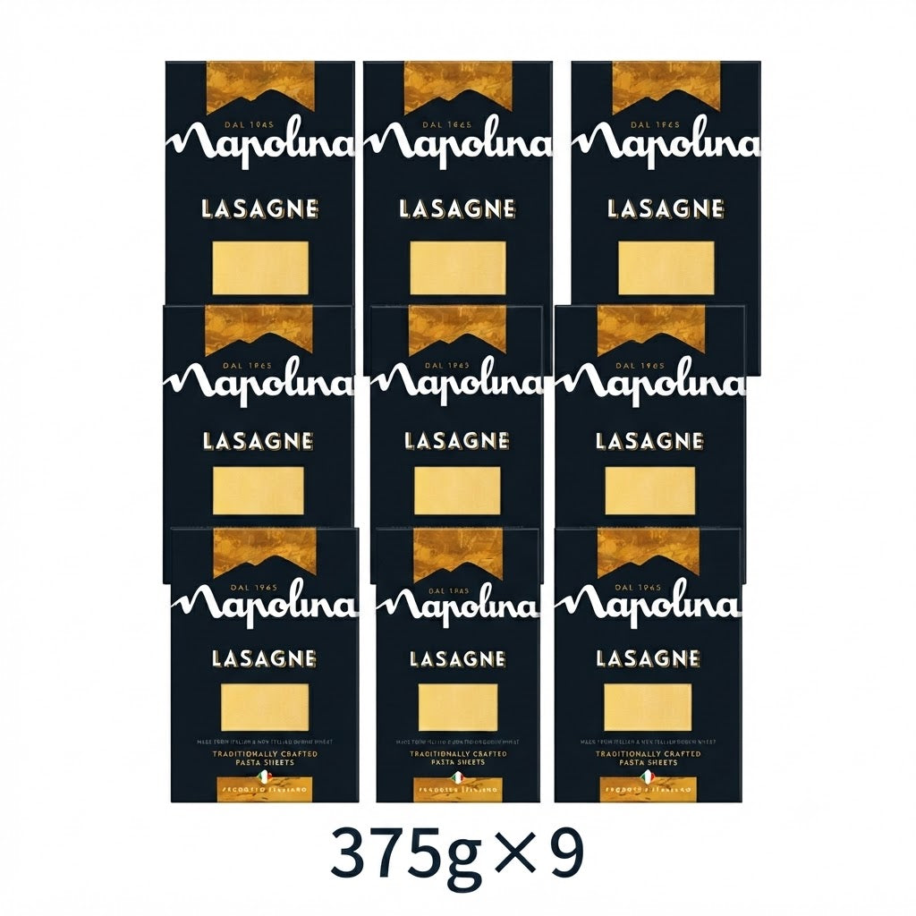 Napolina Lasagne Sheets – Traditionally Crafted Italian Pasta (375g x 9 Pack)