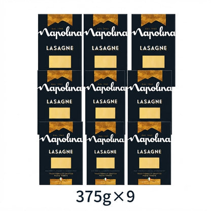 Napolina Lasagne Sheets – Traditionally Crafted Italian Pasta (375g x 9 Pack)