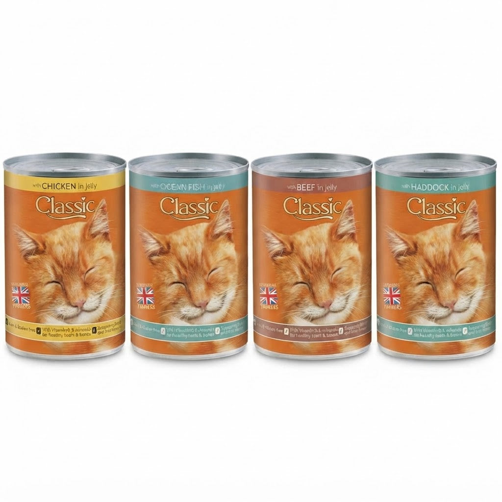 Classic Wet Cat Food in Jelly – Variety Multipack (12 x 400g Cans)