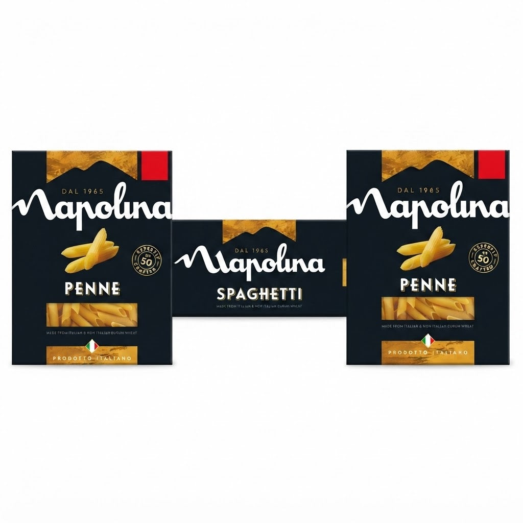 Napolina Italian Pasta – Fusilli, Spaghetti or Penne (400g x 6 Pack)