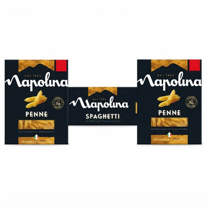 Napolina Italian Pasta – Fusilli, Spaghetti or Penne (400g x 6 Pack)