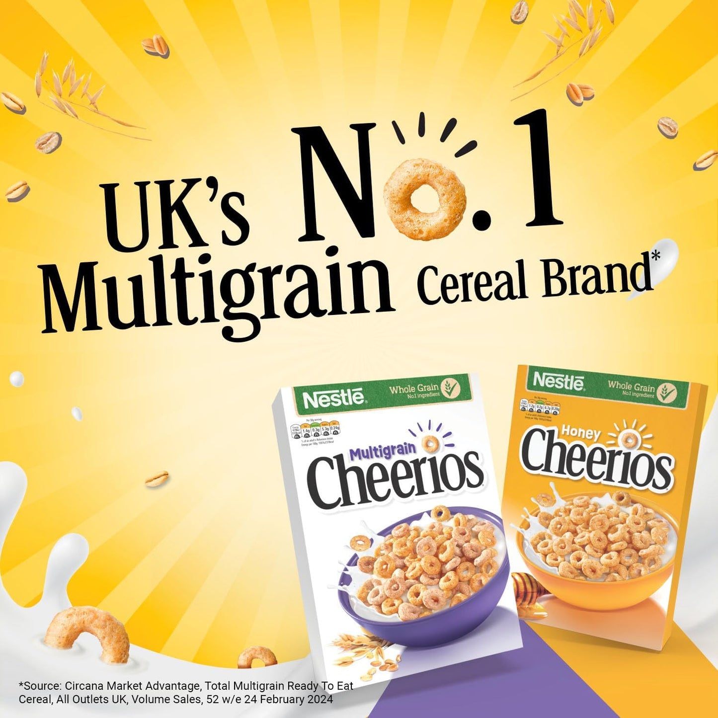 Nestlé Cheerios Multigrain Hoop Breakfast Cereal - Honey & Original Variants (Bulk Pack)