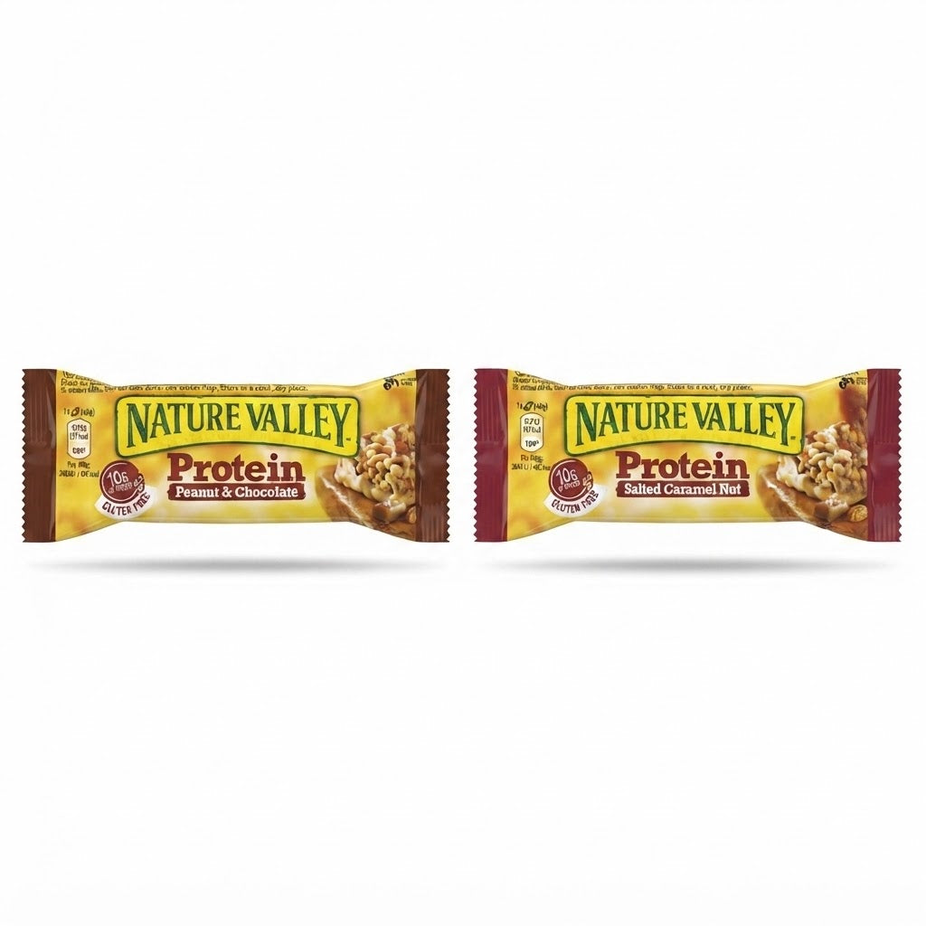 Nature Valley Protein Snack Bars - Peanut & Chocolate or Salted Caramel Nut (12 x 40g)
