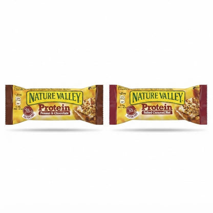 Nature Valley Protein Snack Bars - Peanut & Chocolate or Salted Caramel Nut (12 x 40g)