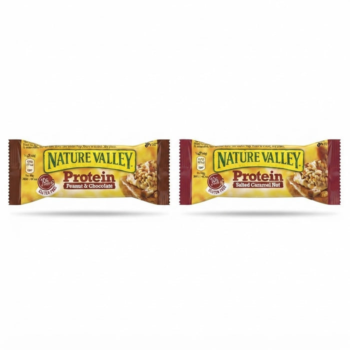 Nature Valley Protein Snack Bars - Peanut & Chocolate or Salted Caramel Nut (12 x 40g)