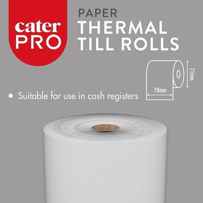 CaterPro 79mm x 71mm Thermal Receipt Paper Rolls for EPOS Cash Registers & Till