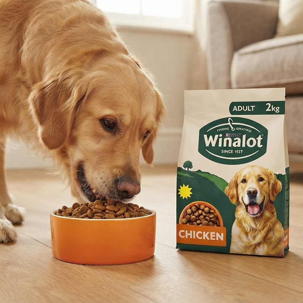 2kg x 1 & 2kg x 4 | WINALOT Chicken Dry Dog Food Complete Adult Pet Nutrition