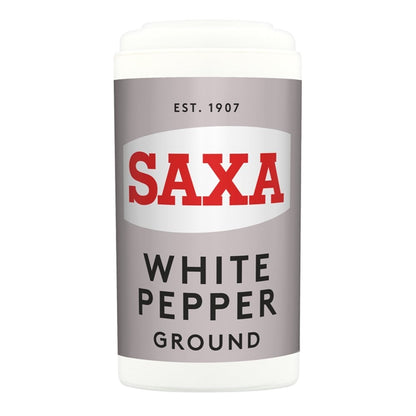 12 x 25g Saxa Ground White Pepper Plastic Pot | Simply Unlocks Flavour