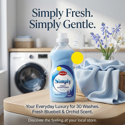 30 Washes x 8 Bestin Concentrated Fabric Conditioner 720ml Orchid & Bluebell