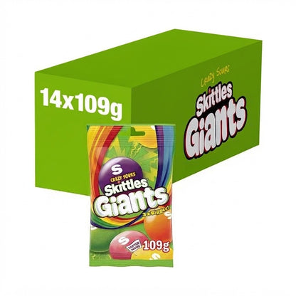 14x 109g Skittles Giants Crazy Sours Sweets Chewy Candy Box