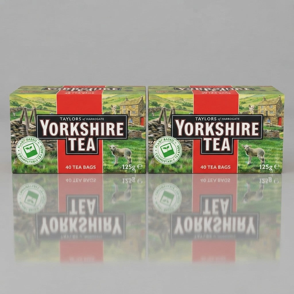 40s Pack of 5 (200 Bags Total) 125g Yorkshire Tea Bags  Black Tea Bulk Buy