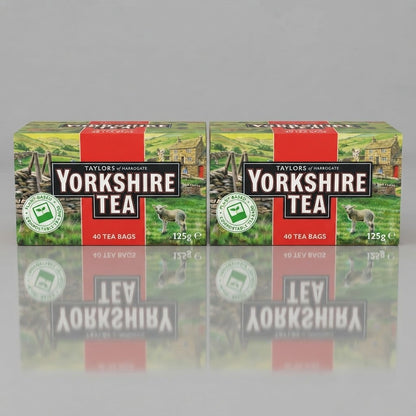 40s Pack of 5 (200 Bags Total) 125g Yorkshire Tea Bags  Black Tea Bulk Buy