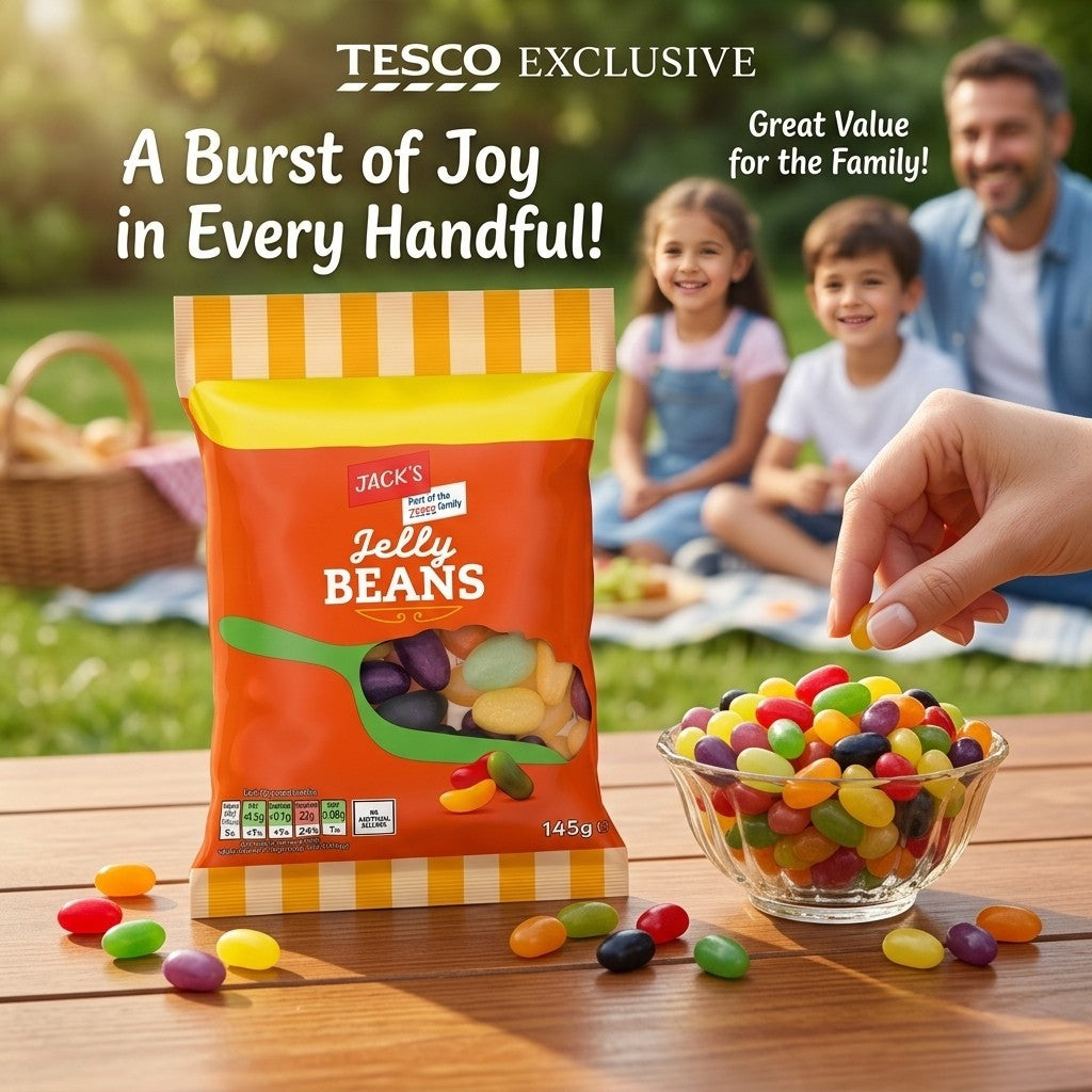 10x 145g Jack's Jelly Beans Chewy Fruity Gourmet Sweets Sharing Bag