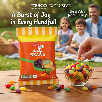 10x 145g Jack's Jelly Beans Chewy Fruity Gourmet Sweets Sharing Bag