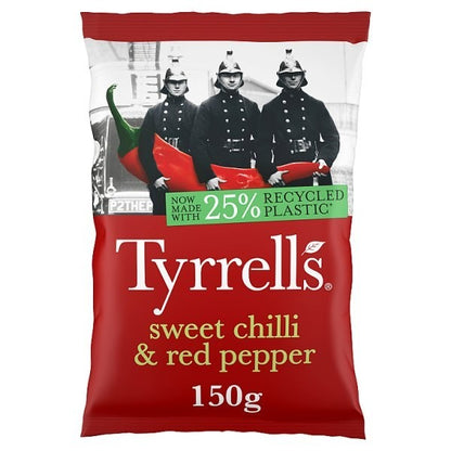8x 150g Tyrrells Sweet Chilli & Red Pepper Sharing Crisps
