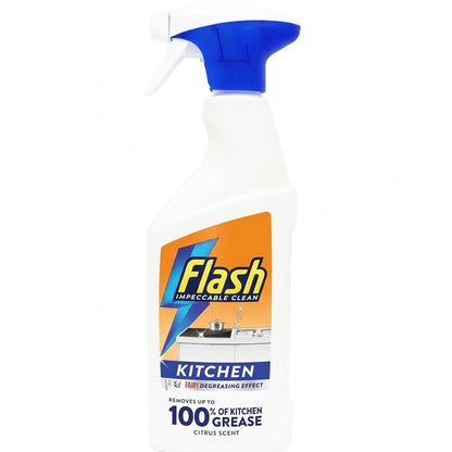 500ml × 10 Flash Kitchen Spray Cleaner Citrus Scent Fairy Degreasing