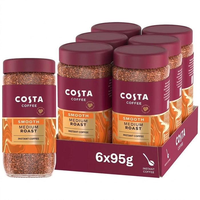 95g x 6 Costa Coffee Instant Mocha Italia Freeze Dried Smooth Caramel Taste