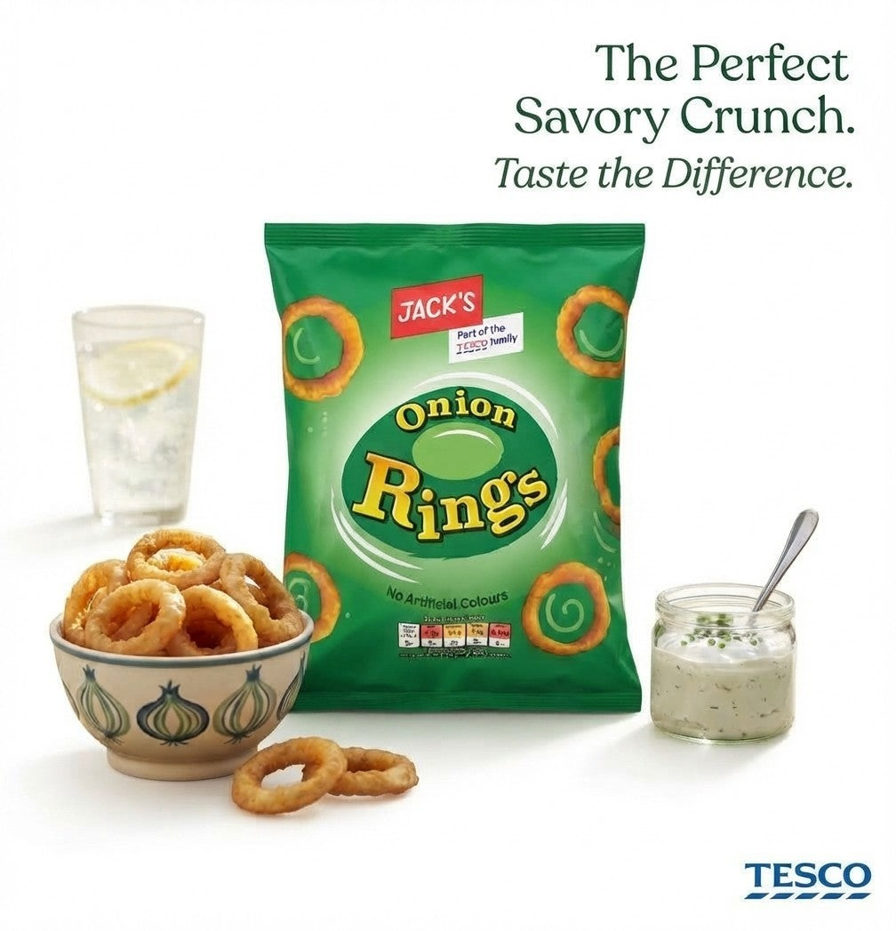 18x 60g Jack's Onion Rings Savoury Snacks Crispy Onion Flavoured