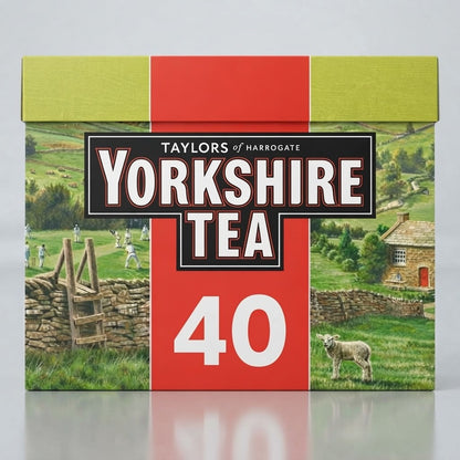 40s Pack of 5 (200 Bags Total) 125g Yorkshire Tea Bags  Black Tea Bulk Buy