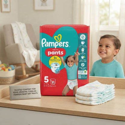 4x Pampers Baby-Dry Nappy Pants Size 5 21 Pack Case of 4 Multi Pack