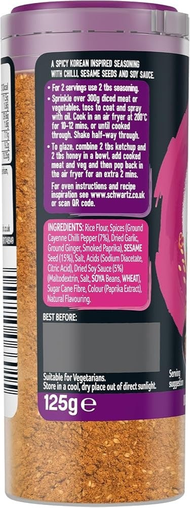 6 x 125g Schwartz Air Fryer Veggilicious Seasoning Drum