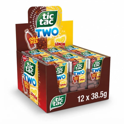38.5g x 16 Tic Tac Two Cola Fizz & Lemon Flavours Sugar Free Mints 38.5g Bulk