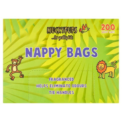 5x 200sets Muckypups Nappy Bags Fragranced with Tie Handles
