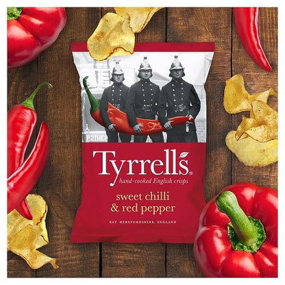 8x 150g Tyrrells Sweet Chilli & Red Pepper Sharing Crisps