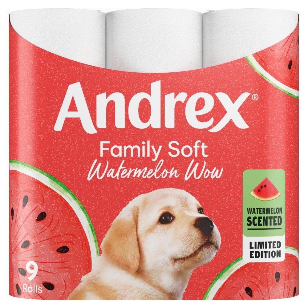9 Roll × 5 Andrex Family Soft Toilet Roll Watermelon Scented Bulk