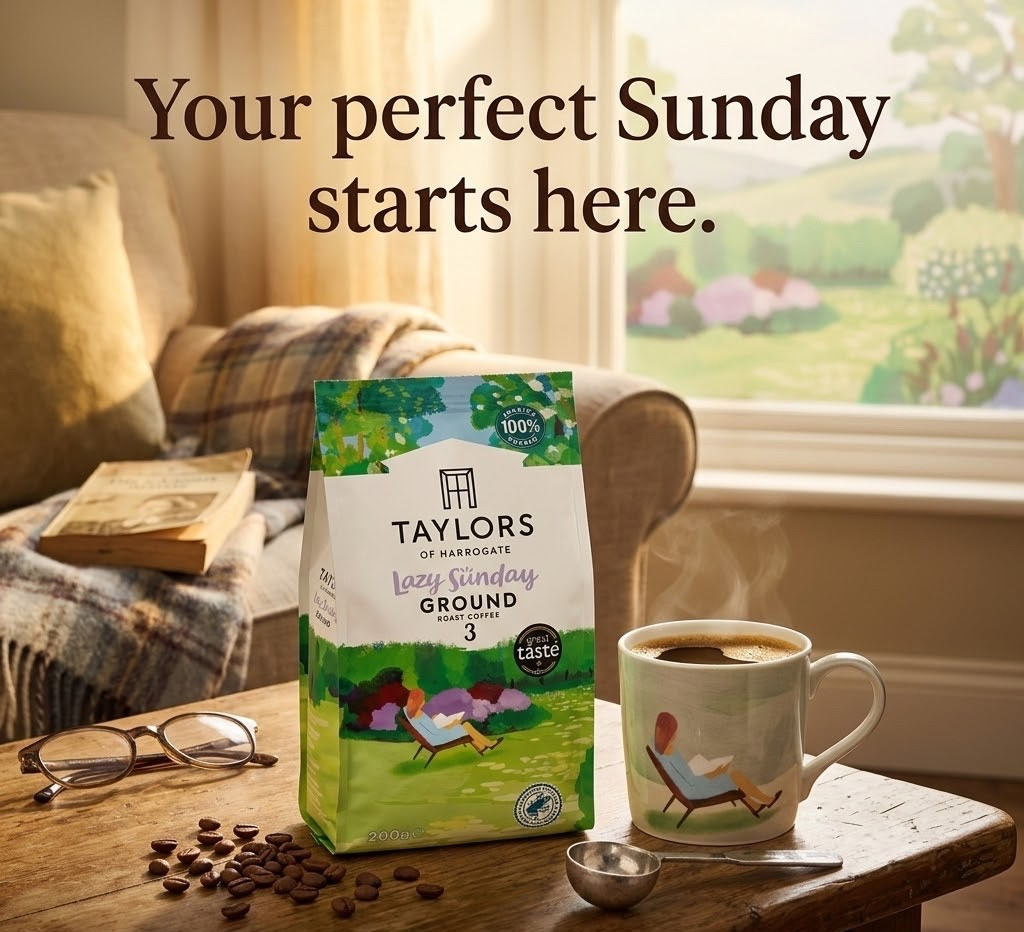 6 x 200g Taylors of Harrogate Lazy Sunday Ground Coffee Light Roast 100% Arabica