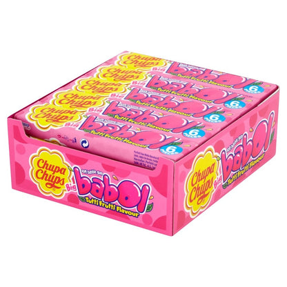20 Packs x 28g Chupa Chups Big Babol Tutti Frutti Soft Bubble Gum - 6 Pieces