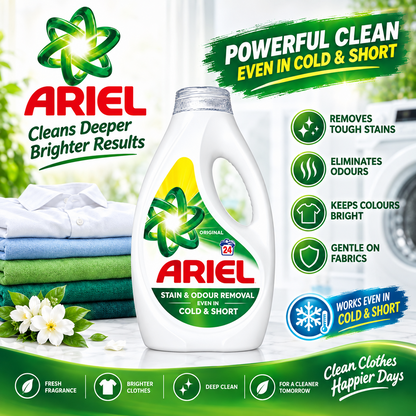 24 Wash × 4 Ariel Washing Liquid Original - Bio Laundry Detergent Liquid
