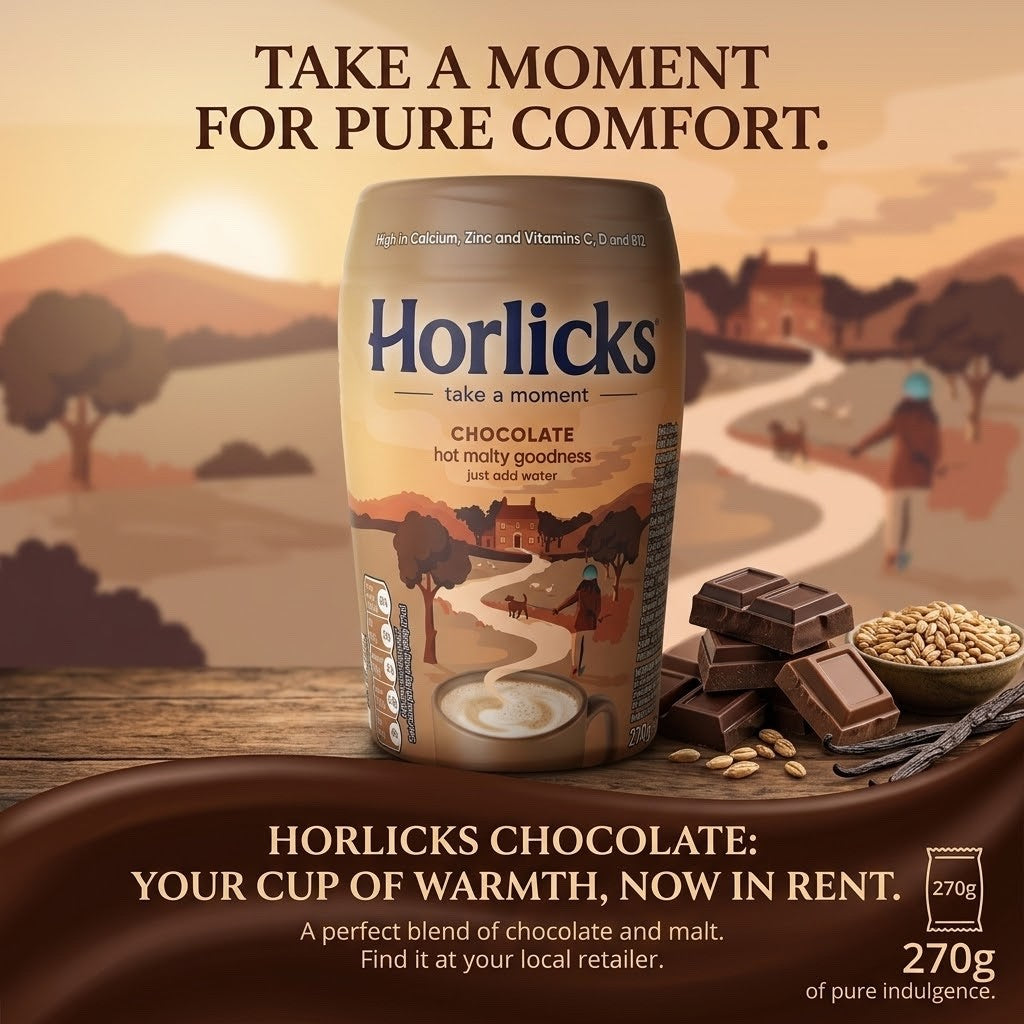 270g x 6 Horlicks Chocolate Hot Malt Drink Mix Powder Bulk Pack Jar