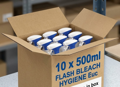 500ml × 10 Flash Spray Bleach Eucalyptus Scent Multi Surface Hygiene Cleaner