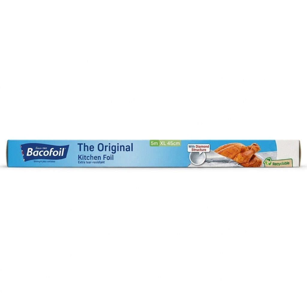 6 Packs Bacofoil Original Kitchen Foil 45cm x 5m Wide Aluminium Rolls Bulk