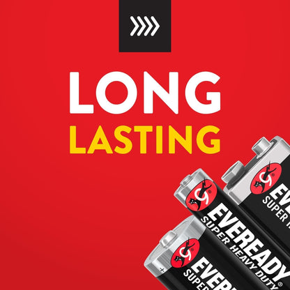 Eveready Super Heavy Duty AA Batteries 4 Pack 1.5V Carbon Zinc Double