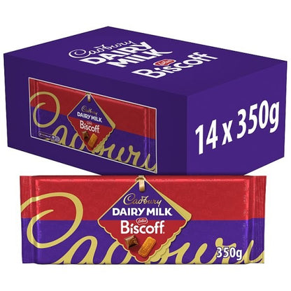 14 x 350g Cadbury Dairy Milk Biscoff Chocolate Bar Large Sharing Block