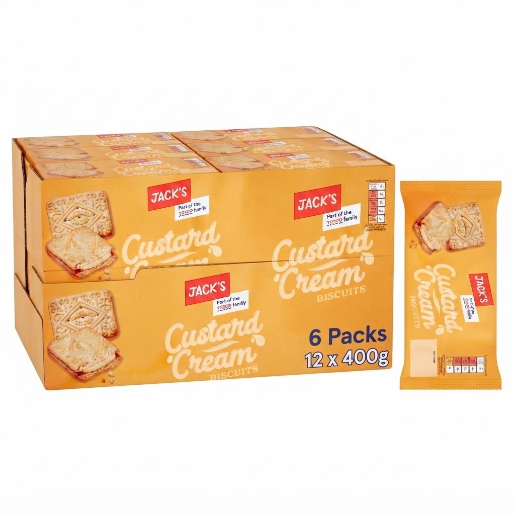 12 x 400g Pack | Jack's Custard Cream Biscuits